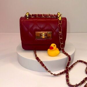 Elegant Burgundy Quilted Chain Bag